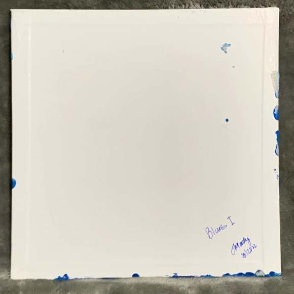 “Blues I” 8” x 8” canvas board with various shades of blue ombré - Picture 6 of 7